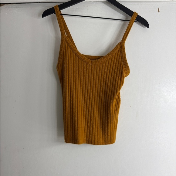 American Eagle Outfitters Tops - American Eagle Outfitters Yellow Ribbed Fitted Camisole
